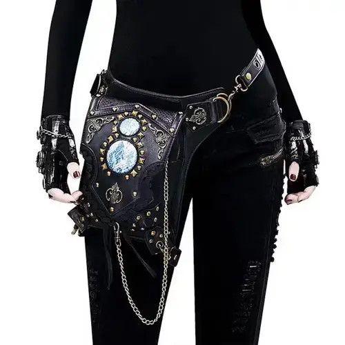 Other Drop Leg Bag Steampunk Retro Rock Waist Belt Bag Size ONE SIZE - 2 Thumbnail