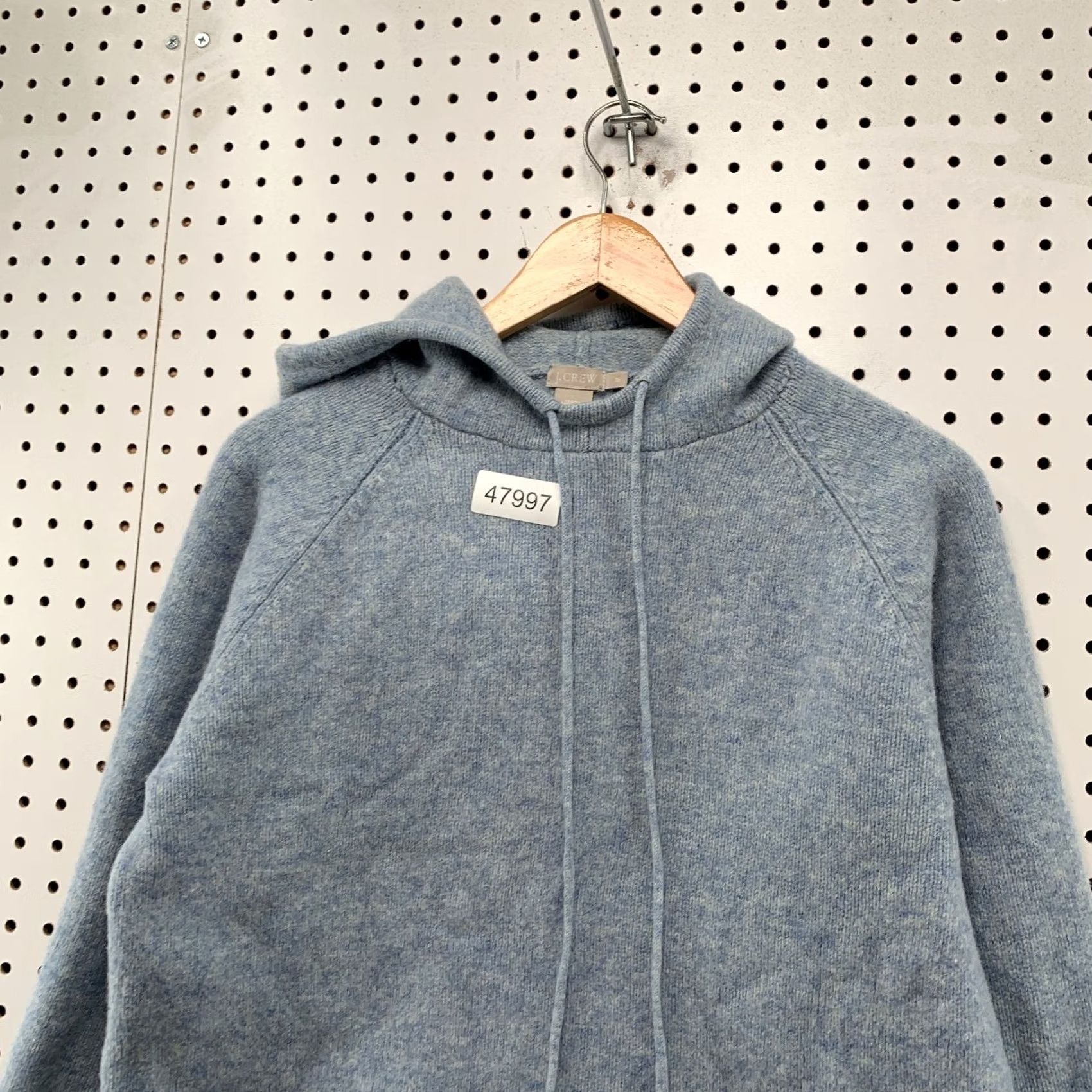J.Crew J.CREW Wool Hoodie Sweater Womens Small Blue Hooded Lambswool Hong Kong Shirt Size S / US 4 / IT 40 - 6 Thumbnail
