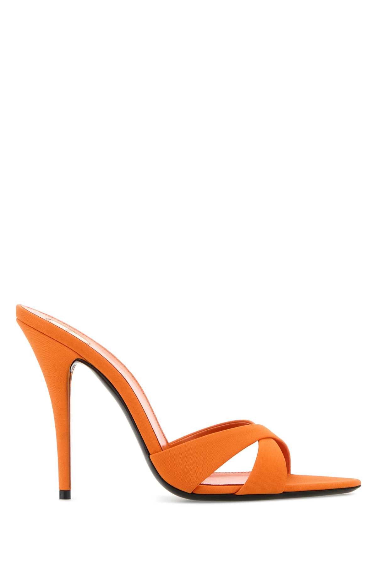 Saint Laurent Paris Orange Fabric Mules Size US 6 / IT 36 - 1 Thumbnail