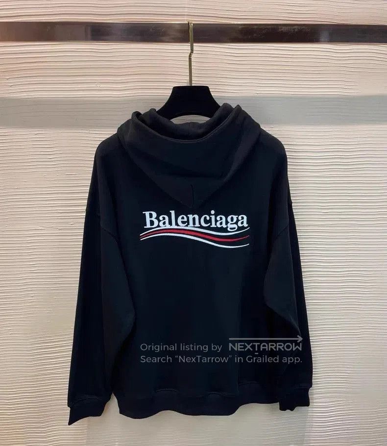 Balenciaga Balenciaga SS23 Black Embroidered Hoodie. Size US XS / EU 42 / 0 - 2 Thumbnail