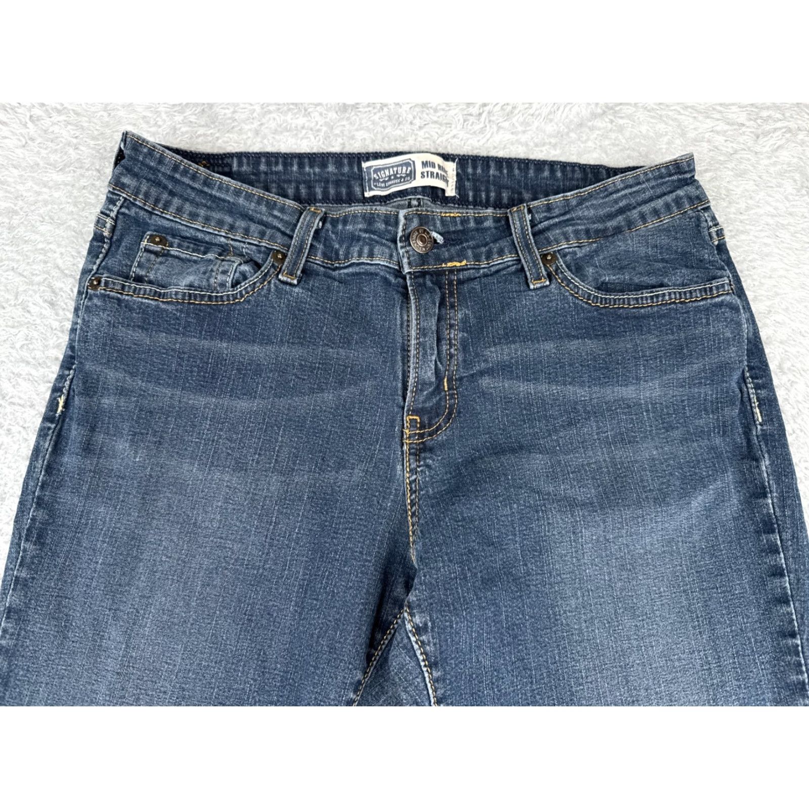 Levi's Levis Jeans Womens 14 Blue Denim Mid Rise Straight Leg Cotton Blend 30x33 Size 36" / US 14 / IT 50 - 4 Thumbnail