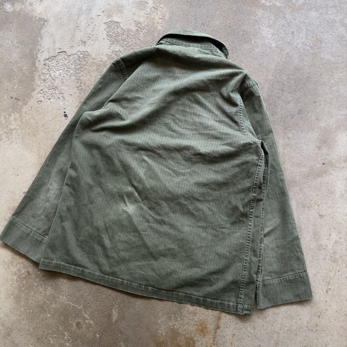 Vintage 60s Faded Thrashed HBT Herringbone Twill Field Fatigue Shirt Size US M / EU 48-50 / 2 - 11 Thumbnail
