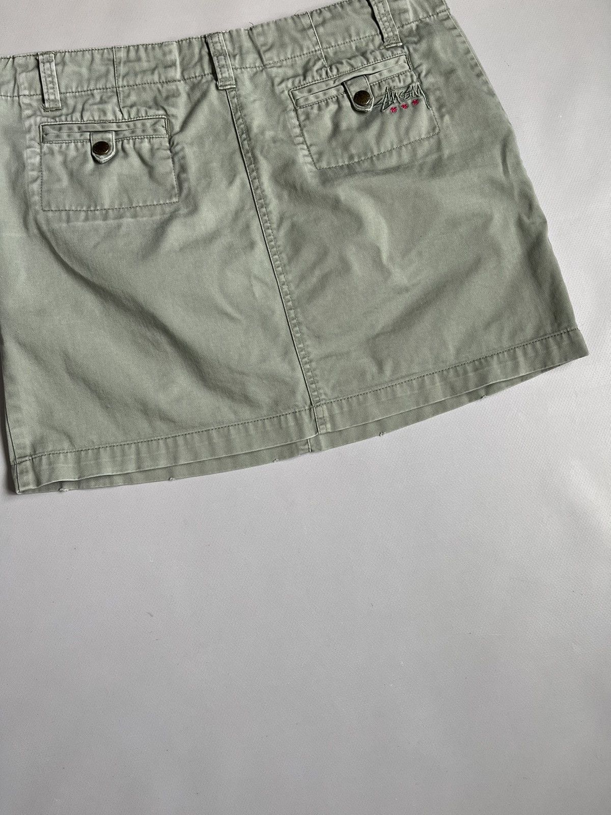 Stussy × Vintage Stussy Y2K Women Grey Pockets Faded Mini Skirt Size 32" / US 10 / IT 46 - 10 Thumbnail