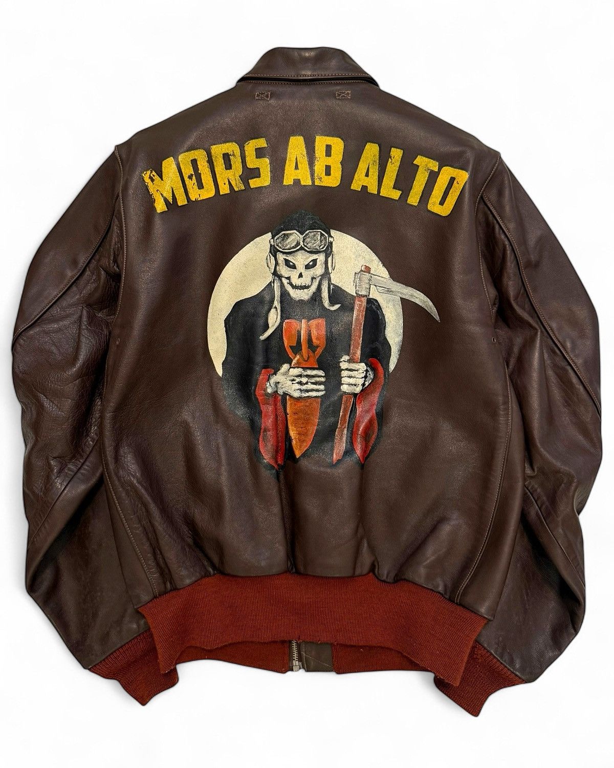 Other LOST WORLDS Painted Dubow A-2 Horse Leather Flight Jacket Size US L / EU 52-54 / 3 - 1 Thumbnail