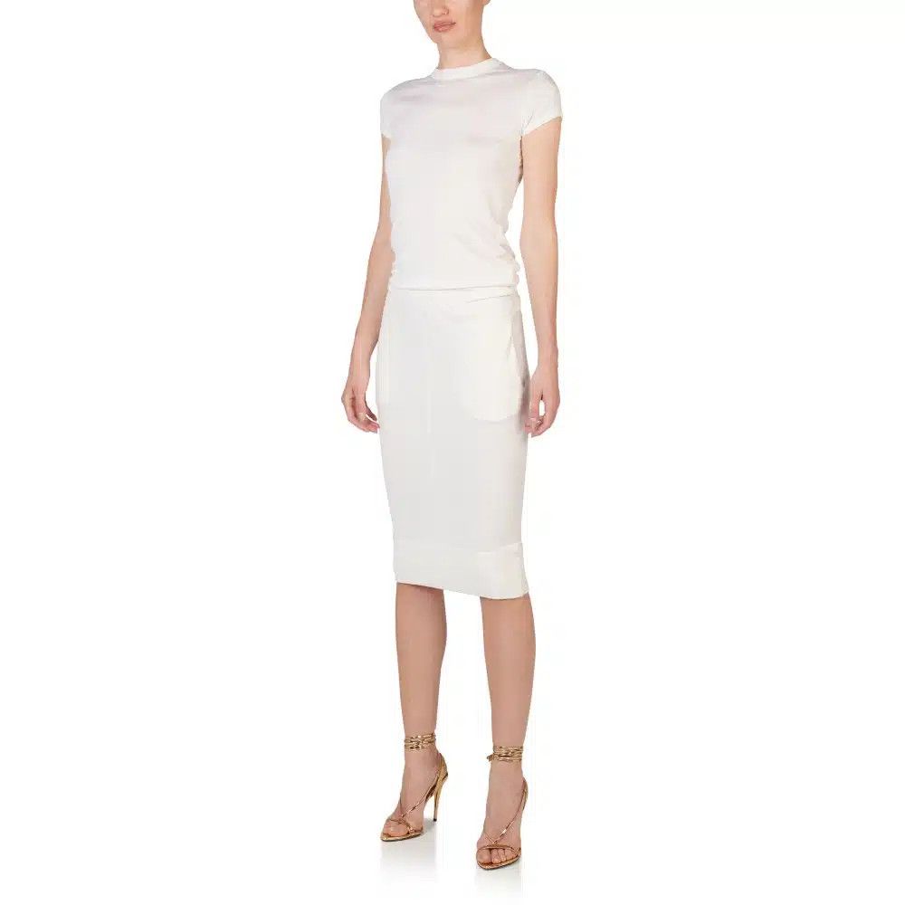 Tom Ford o1loc1c1024 MAK937 Cashmere Silk T-Shirt in White Size XS / US 0-2 / IT 36-38 - 2 Thumbnail