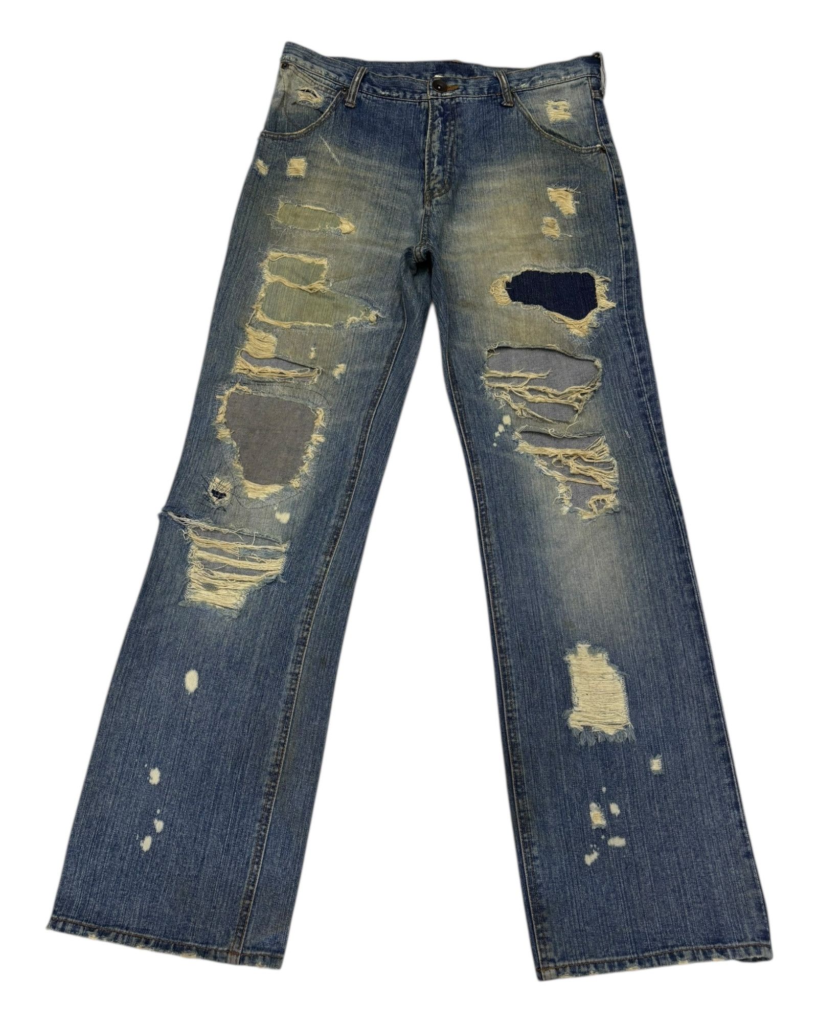 G-Star × Hysteric Glamour × Kapital VINTAGE RARE PATCHWORK DISTRESSED DENIM G LAND JEANS Size US 33 - 10 Thumbnail