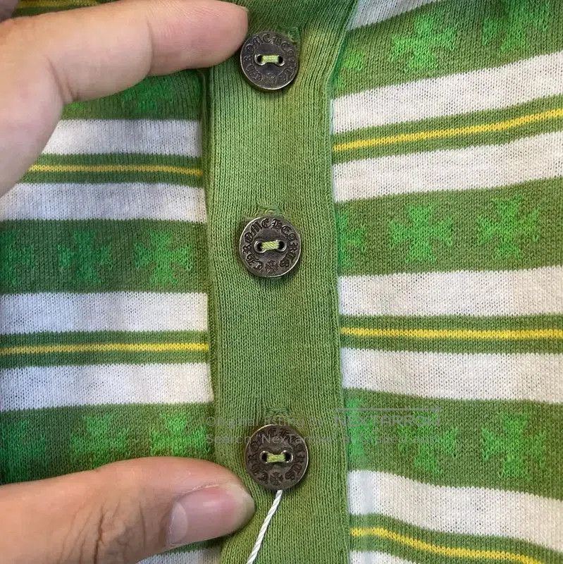 Chrome Hearts Chrome Hearts Green Striped Polo Shirt for Men 0089. Size US L / EU 52-54 / 3 - 6 Thumbnail