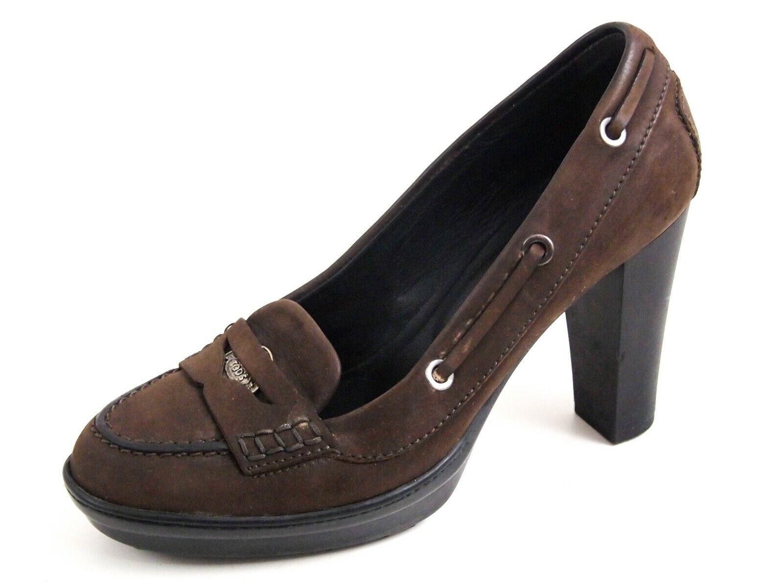 Tod's Tod's Plateau Heels Pumps Brown Suede Womens US 7 EU 37 $580 Size US 7 / IT 37 - 1 Thumbnail