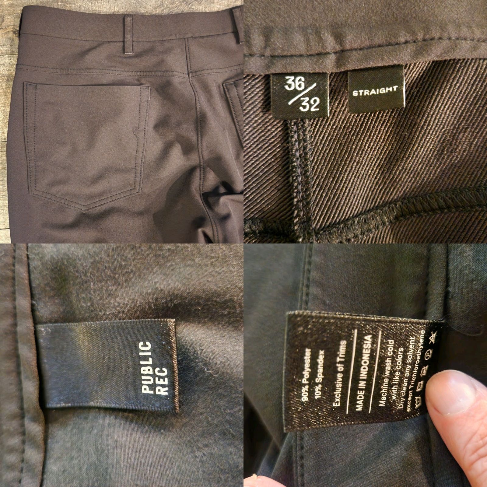 Vintage Public Rec Pants 2.0 Black Chino Men 36x32 All Day Everyday Performance Pants Mens Regular Waist 36 Inseam 32 Black Mens Size US 36 / EU 52 - 9 Thumbnail