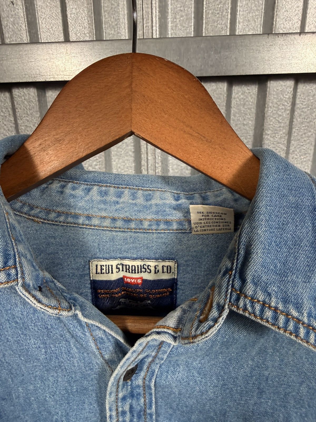 Levi's 70s Vintage Orange Tag Levis Button Up Western Denim Shirt Size US M / EU 48-50 / 2 - 9 Thumbnail