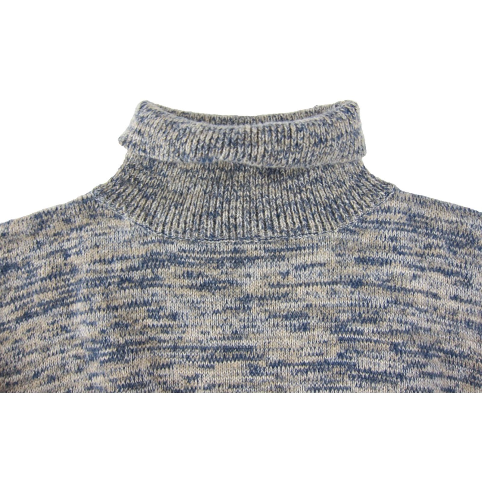 Vintage VINTAGE NWT Sage The Label Navy Blue Brown Knit Shelby Turtleneck Pullover Sweater Large Size L / US 10 / IT 46 - 4 Thumbnail