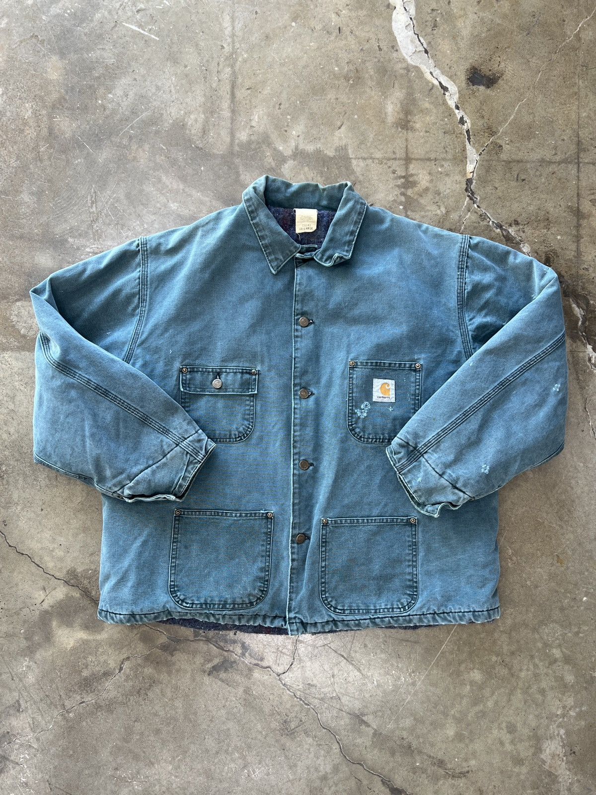Carhartt × Vintage Vintage 90's Carhartt Logo Patch Emerald Green Jacket XXL Size US XXL / EU 58 / 5 - 2 Thumbnail
