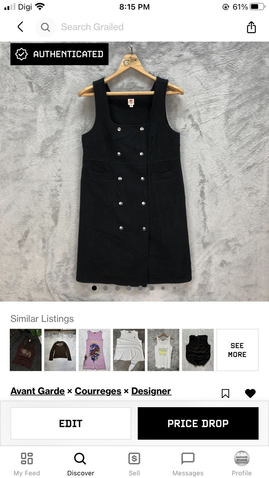 Courreges COURREGES DOUBLE BREASTED WOOL TOP #6004-217 Size S / US 4 / IT 40 - 12 Thumbnail