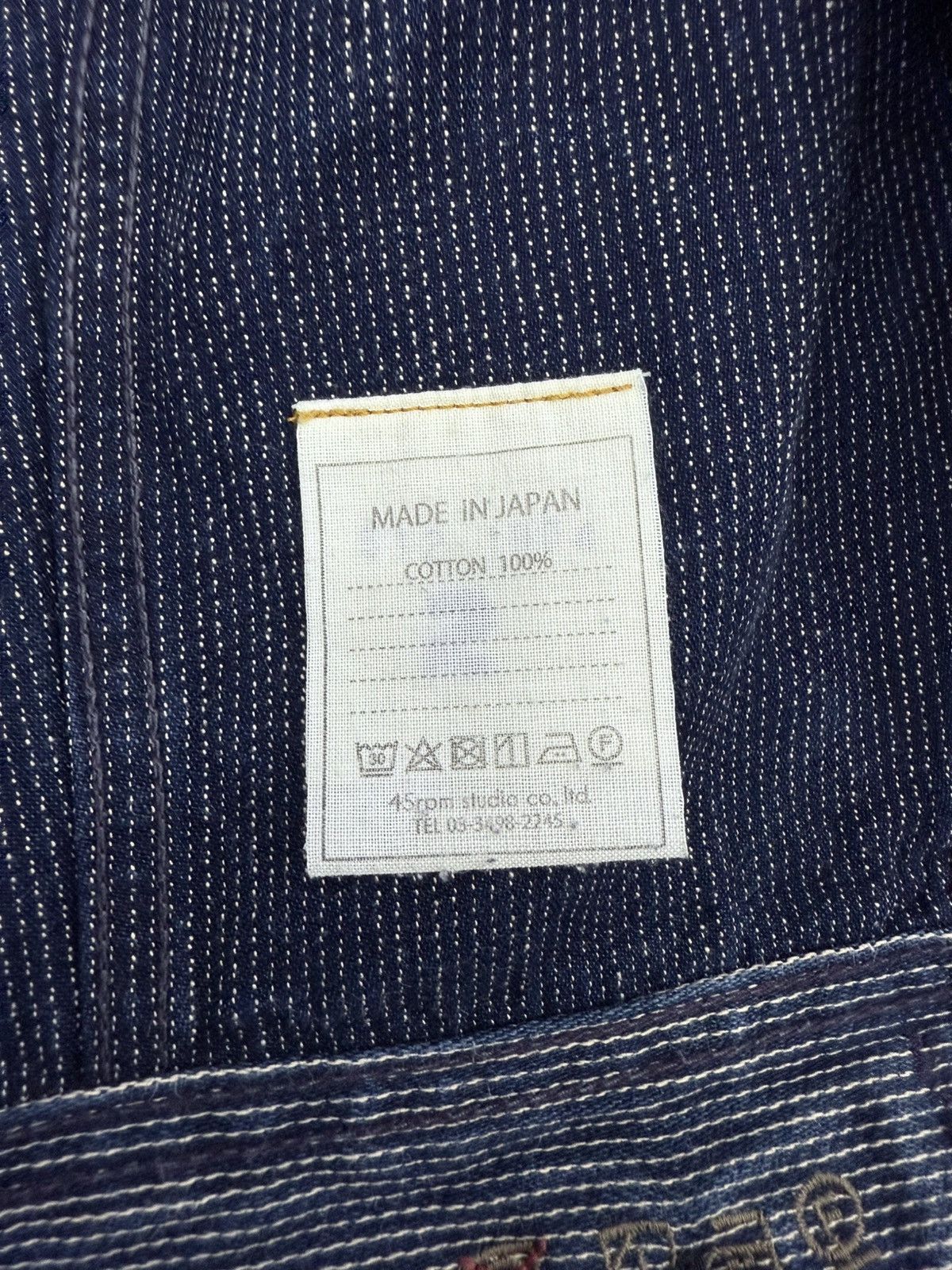 45rpm Vintage 45RPM Wabash Pinstripe Indigo Trucker Denim Jacket Size US M / EU 48-50 / 2 - 6 Thumbnail