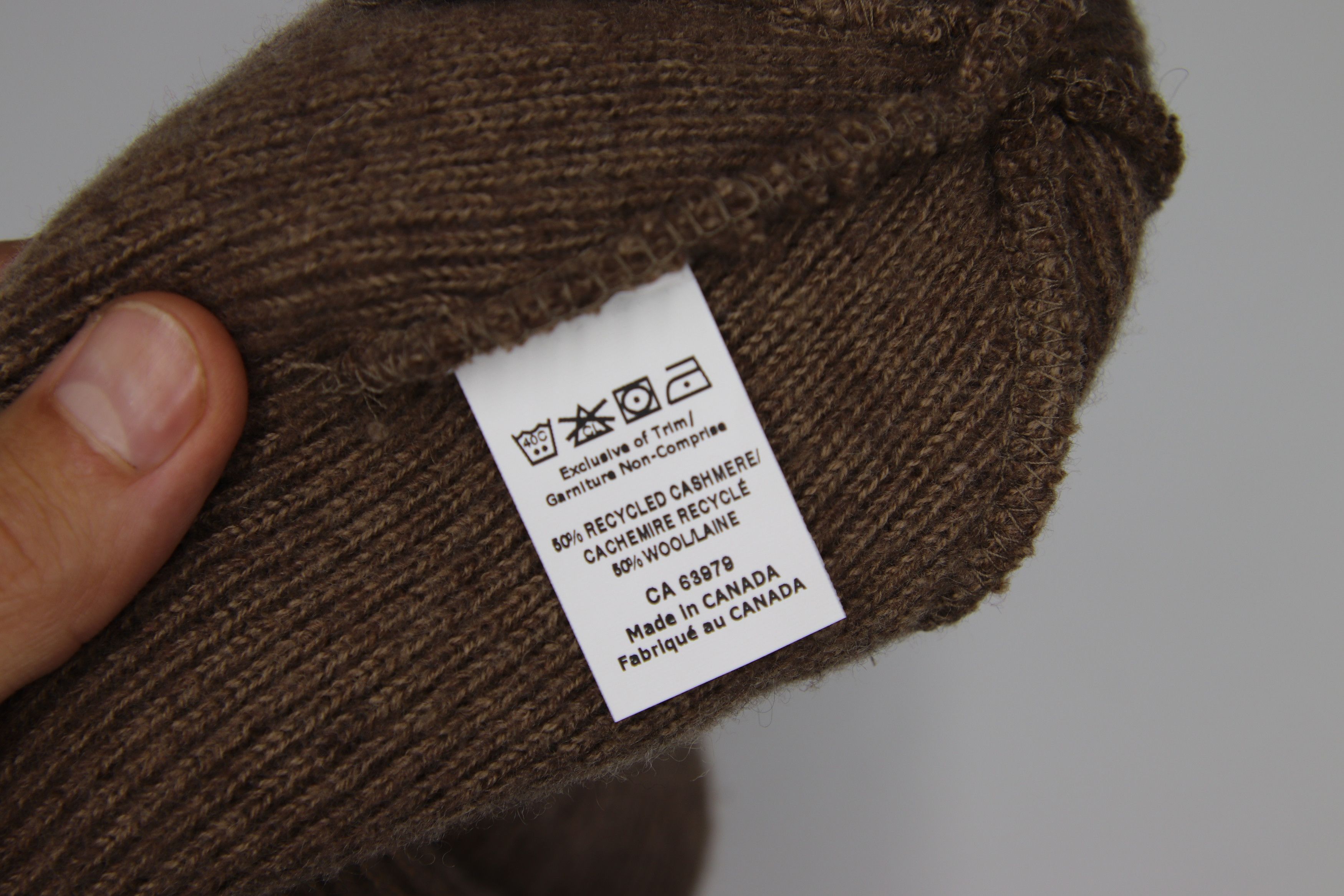 Other 50% Recycled Cashmere 50% Merino Wool Beanie Brown Size ONE SIZE - 3 Thumbnail