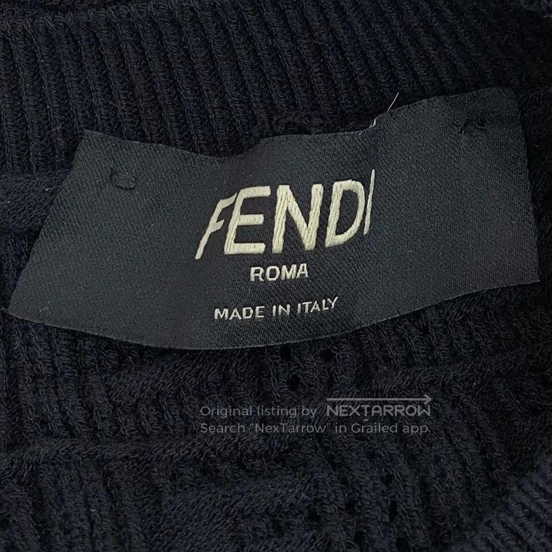 Fendi Fendi Black logo letter full-printed round neck long-sleev Size US L / EU 52-54 / 3 - 6 Thumbnail