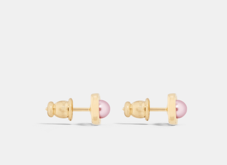 Dior o1w1db10126 E3170W Size : OS / Stud Earrings in Gold/Pink Size ONE SIZE - 2 Thumbnail