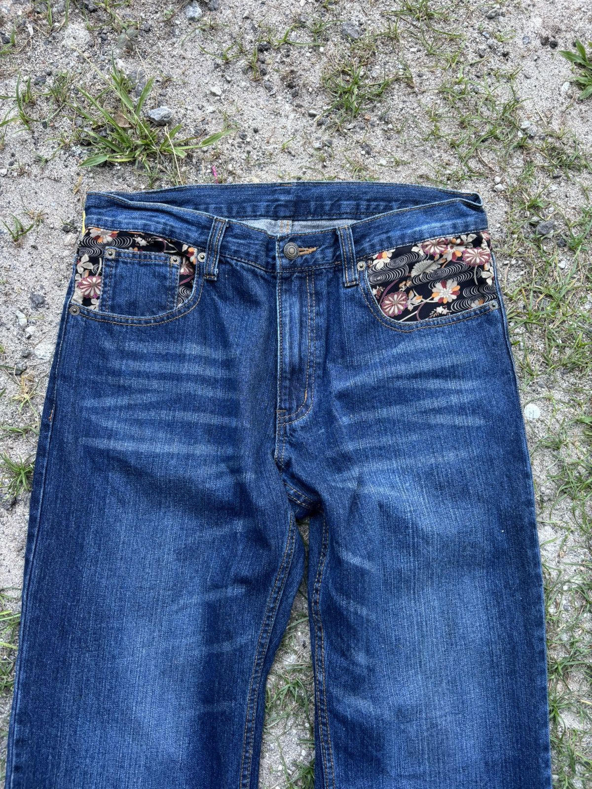 Japanese Brand Japanese Sukajan Raijin & Fujin Denim Jeans Size US 33 - 4 Thumbnail