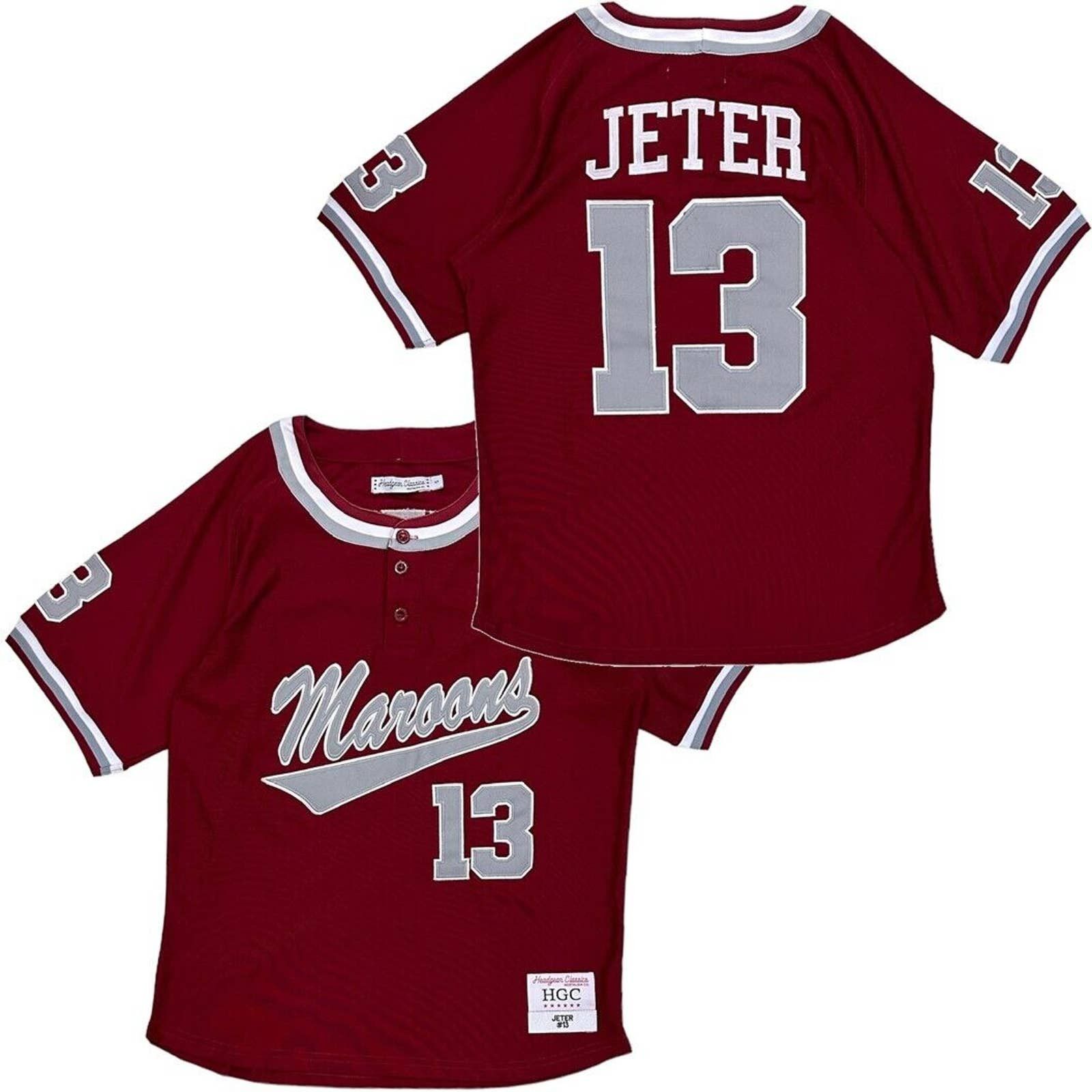 Derek Jeter Kalamazoo High School Baseball Jersey Headgear Classics Mens  Medium