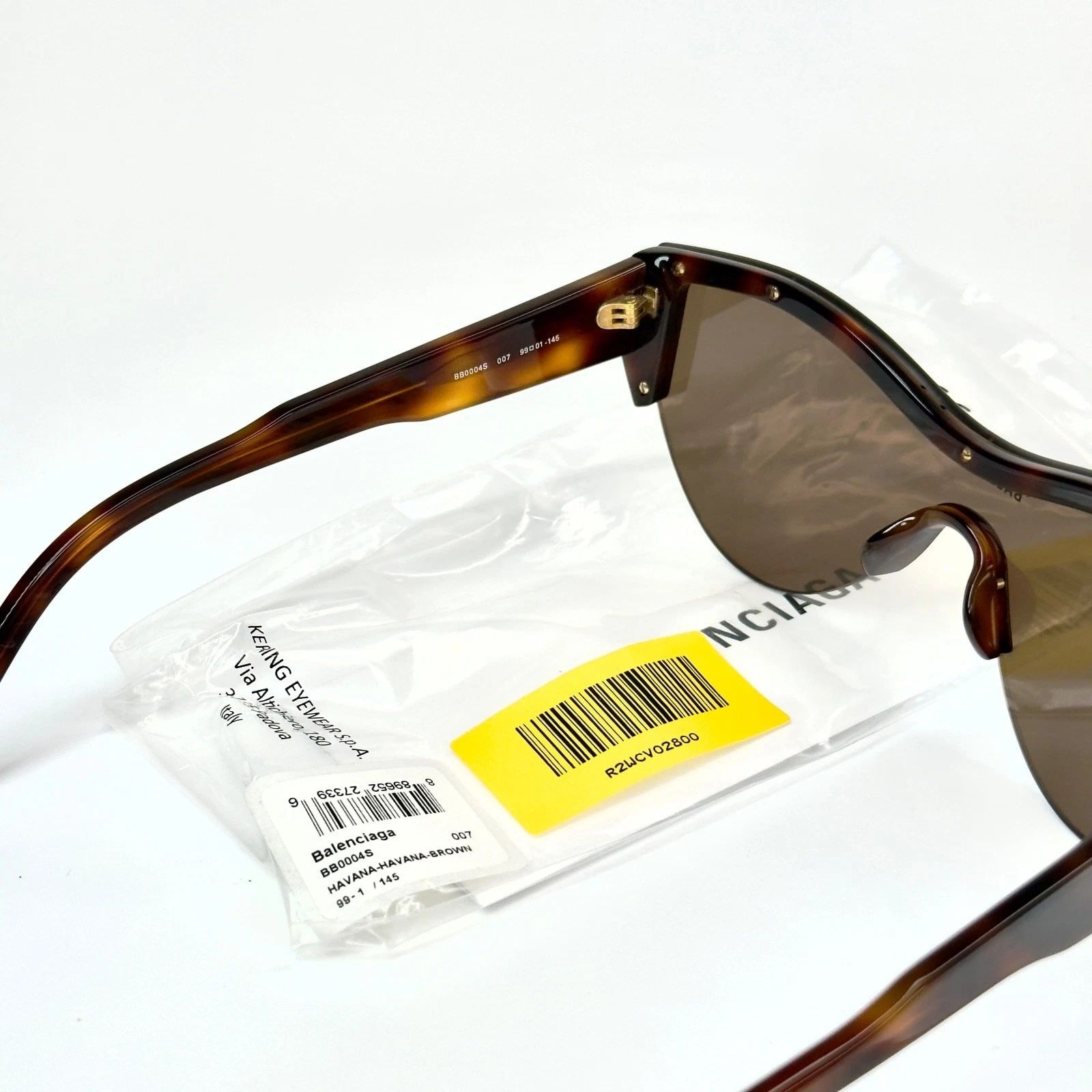 Balenciaga BALENCIAGA BB0004S SKI 0004 Brown Havana Shield Mask 007 Size ONE SIZE - 5 Thumbnail