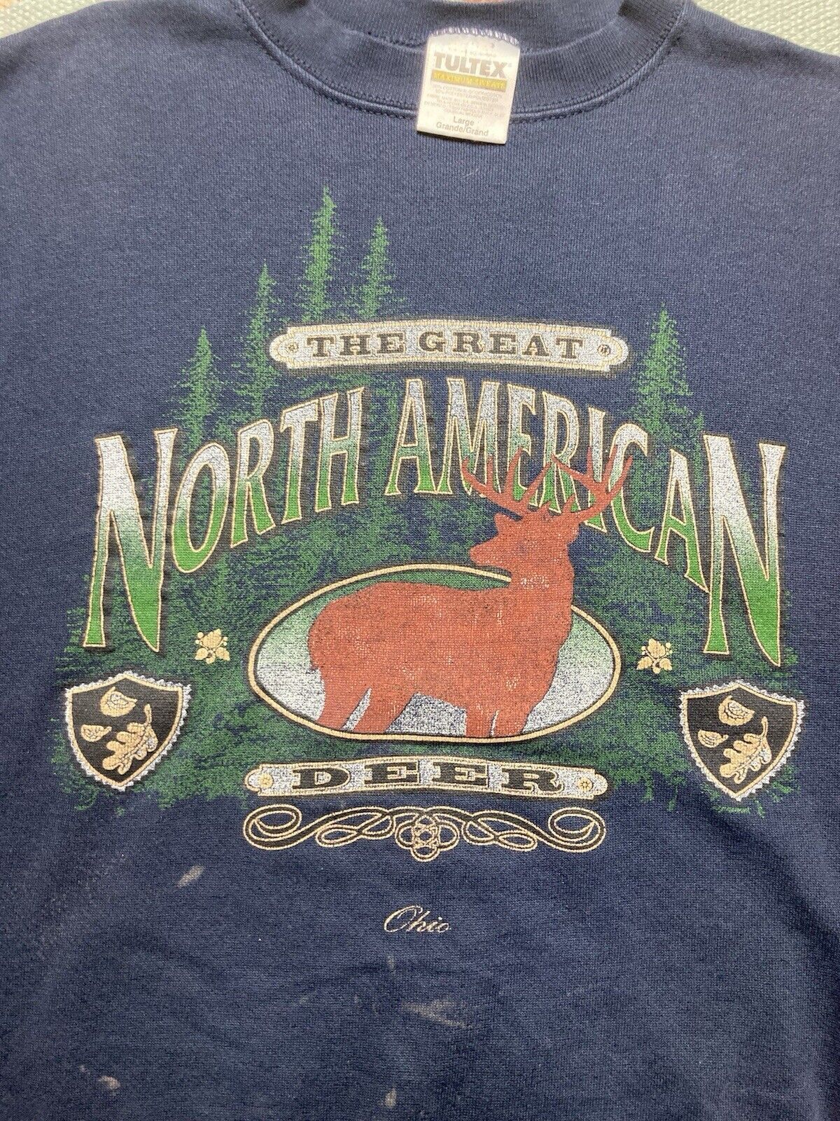 Vintage VTG sweatshirt the great North American deer hunting Ohio L Size US L / EU 52-54 / 3 - 2 Thumbnail