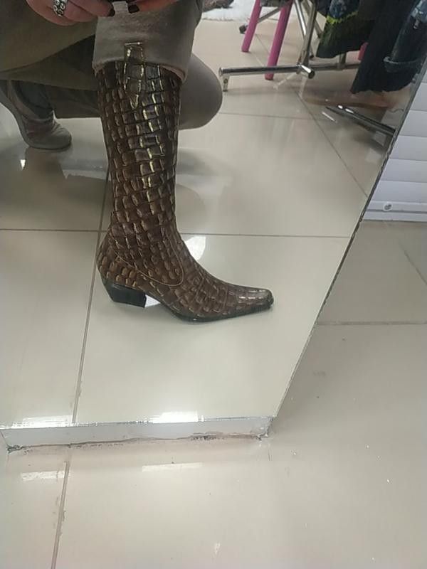 Other Croco Brown Western Boots US sz 6 Size US 6 / IT 36 - 2 Thumbnail