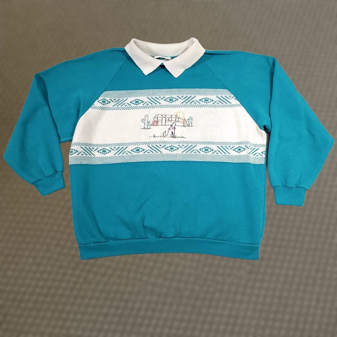Vintage VINTAGE Great Lakes Apparel Blue Long Sleeve Desert Scene Sweatshirt Size 1X Men? Women? Size XL / US 12-14 / IT 48-50 - 1 Thumbnail