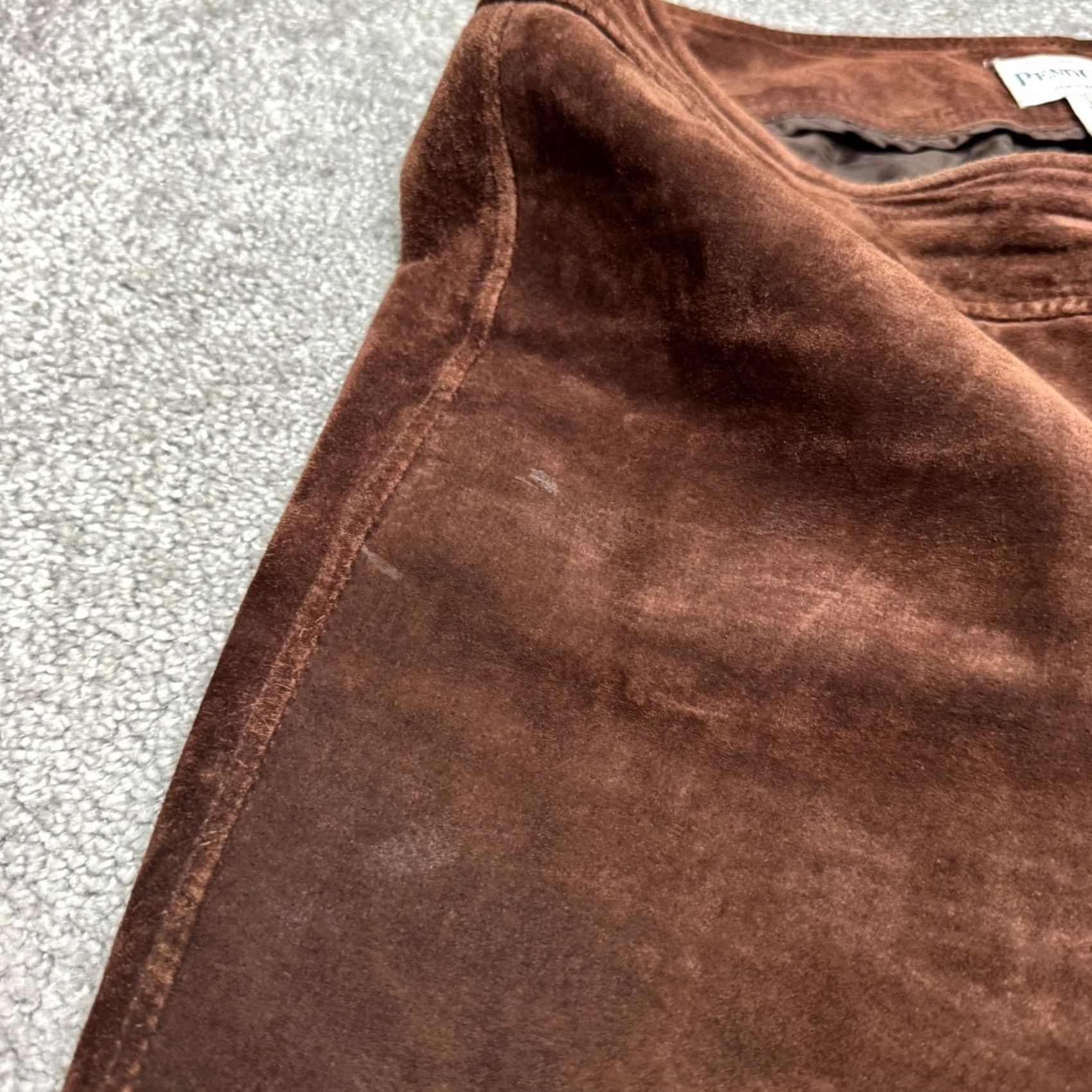 Pendleton VINTAGE Pendleton Suede Leather Pants Womens 12 Brown High Rise Straight Leg Chino 90s Retro Casual Workwear Womens Size 34" / US 12 / IT 48 - 6 Thumbnail