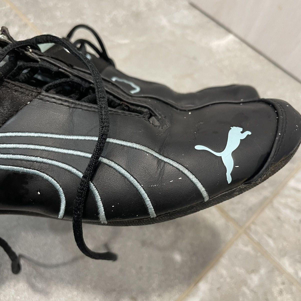 Japanese Brand 2000s Vintage Japan Trainers Black Leather Puma Speed Cat og Size US 7.5 / IT 37.5 - 9 Thumbnail