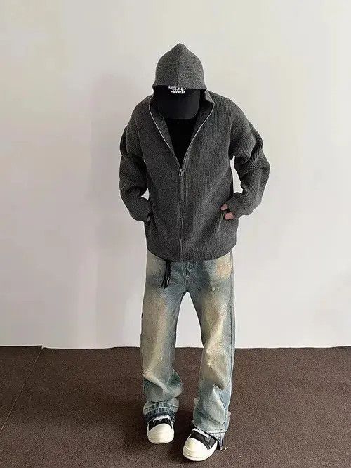 Jean Blue Washed Wide Leg Denim Jeans Size US 32 / EU 48 - 4 Thumbnail