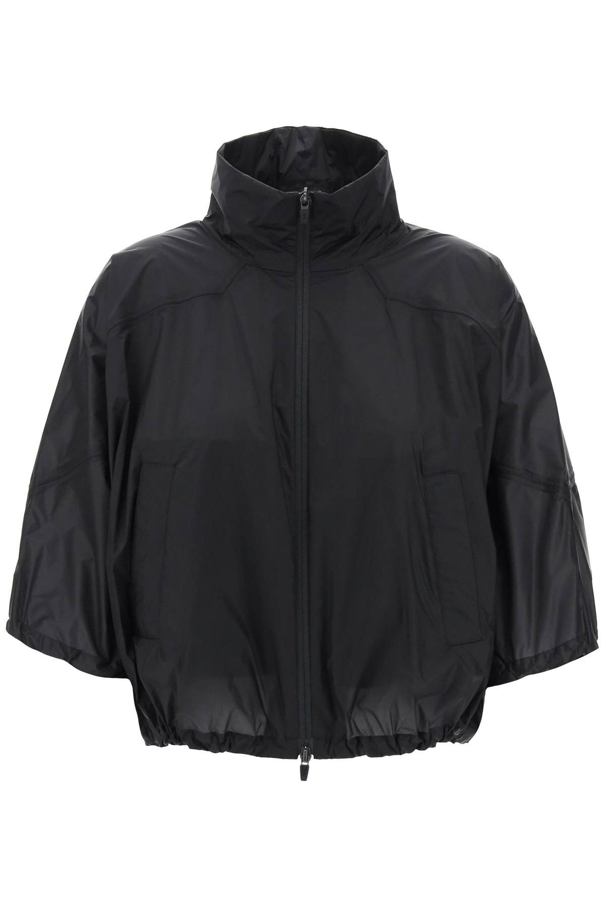 image of Herno Windbreaker Jacket In Liquid Shine Finish in Nero, Women's (Size Medium)