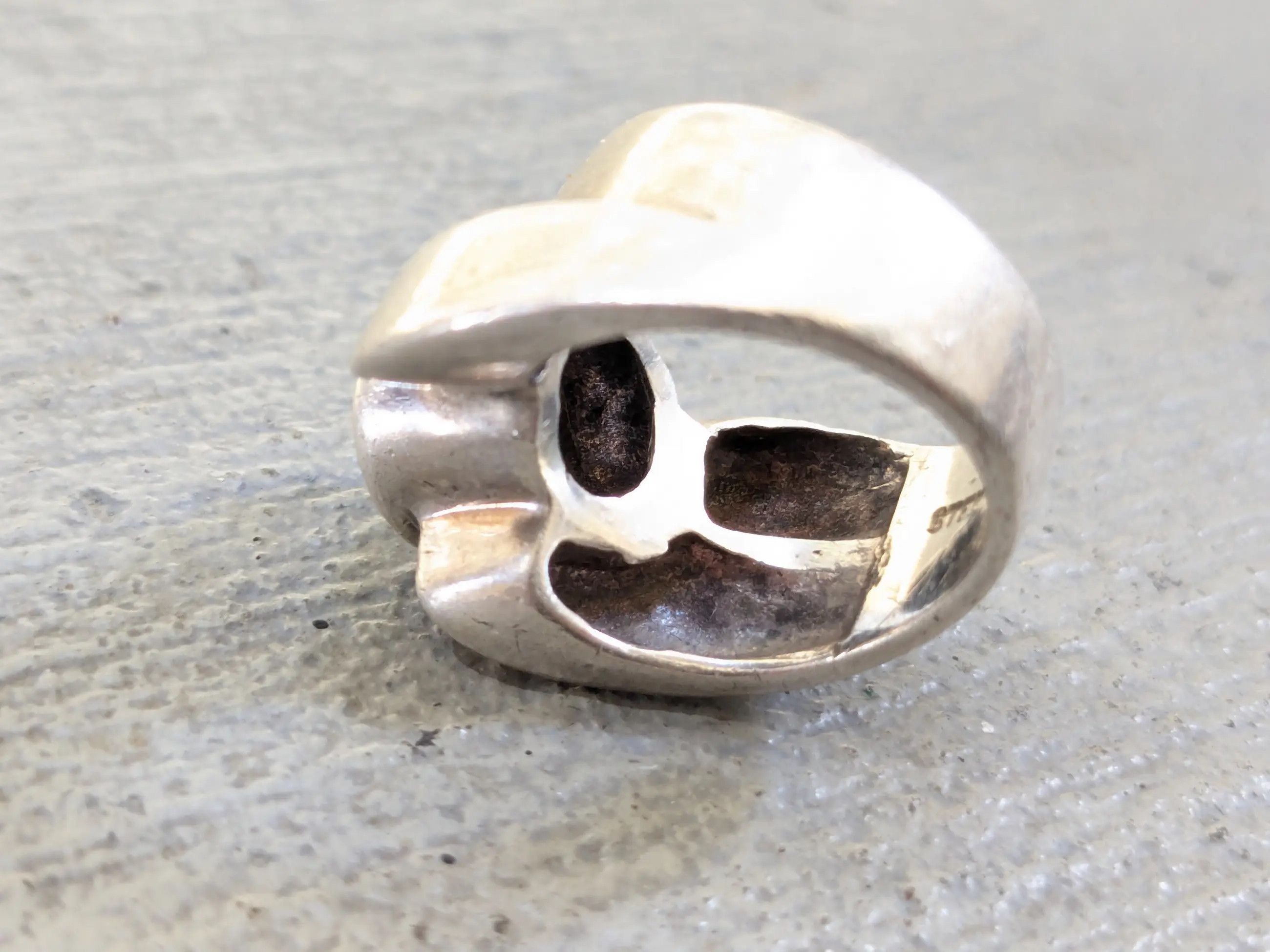 Sterling Silver Vintage Sterling Silver Ring 6 CZ Round Asymmetrical Size ONE SIZE - 6 Thumbnail