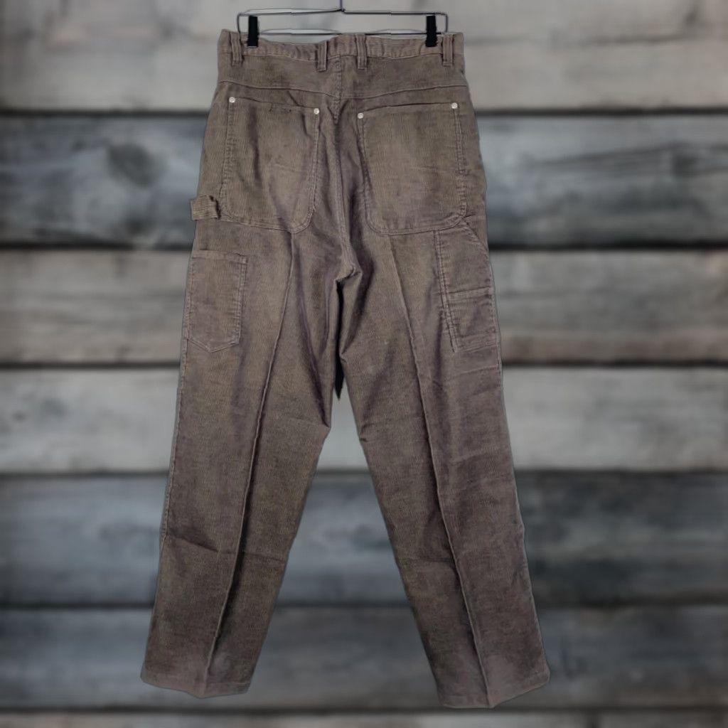 Vintage Men's Baggy Fit Corduroy Carpenter Pants Olive 34 x 32 Skater Y2K Loose Size US 33 - 1 Thumbnail