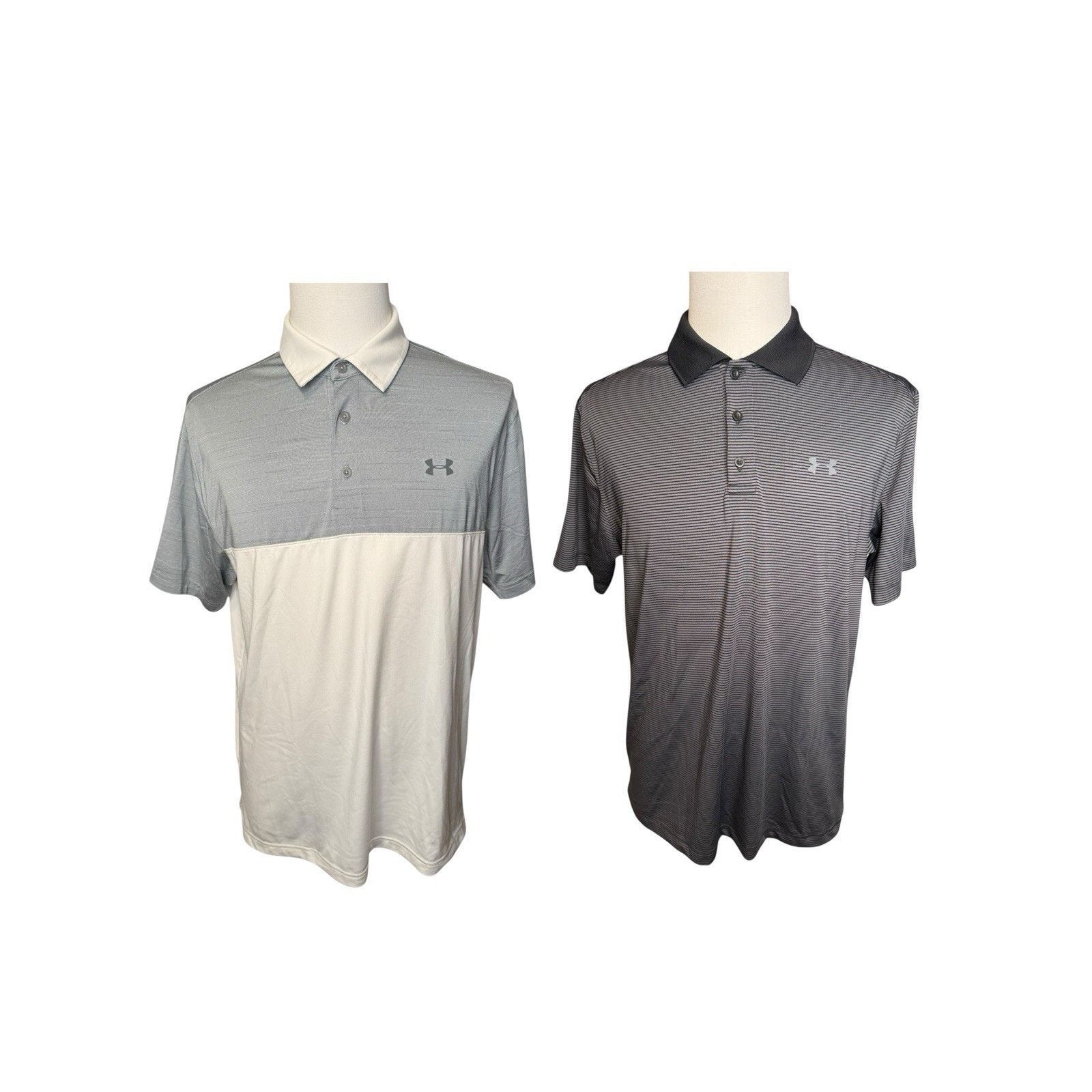 Under Armour Two Under Armour Heat Gear Polo Golf Shirts Loose Fit Large Size US L / EU 52-54 / 3 - 1 Thumbnail
