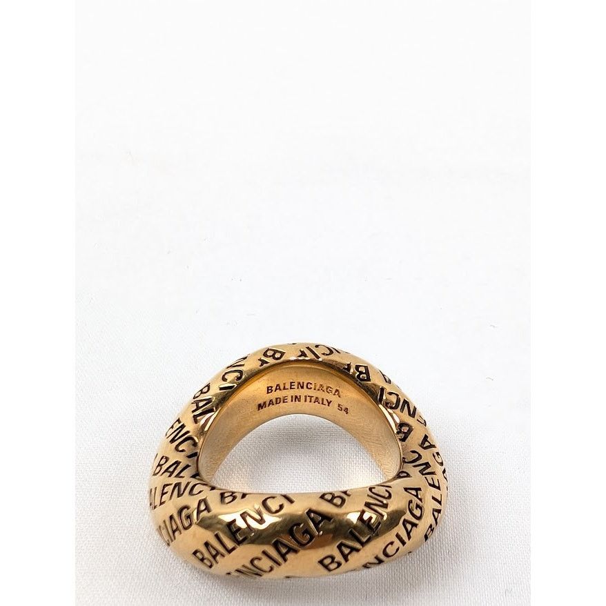 Balenciaga o1rshd1 Size: 54/ Logo Ring Brass in Antique Gold Size ONE SIZE - 5 Thumbnail