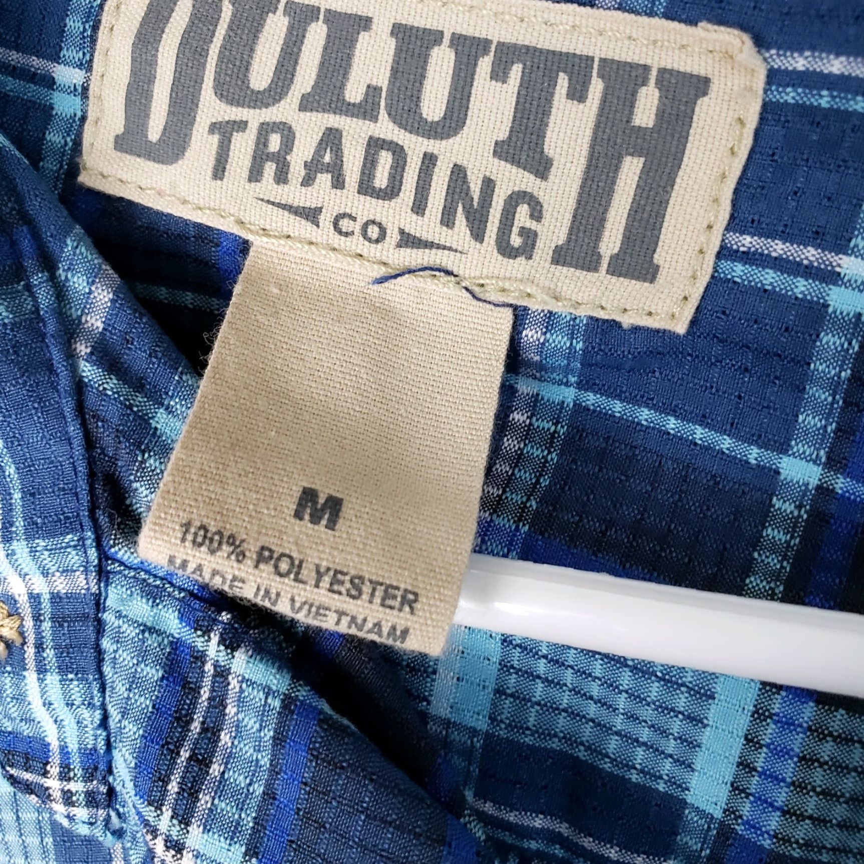Vintage Duluth Mens Button Front Shirt M Blue Plaid Long Sleeve Polyester Shirt Mens Size US M / EU 48-50 / 2 - 5 Thumbnail