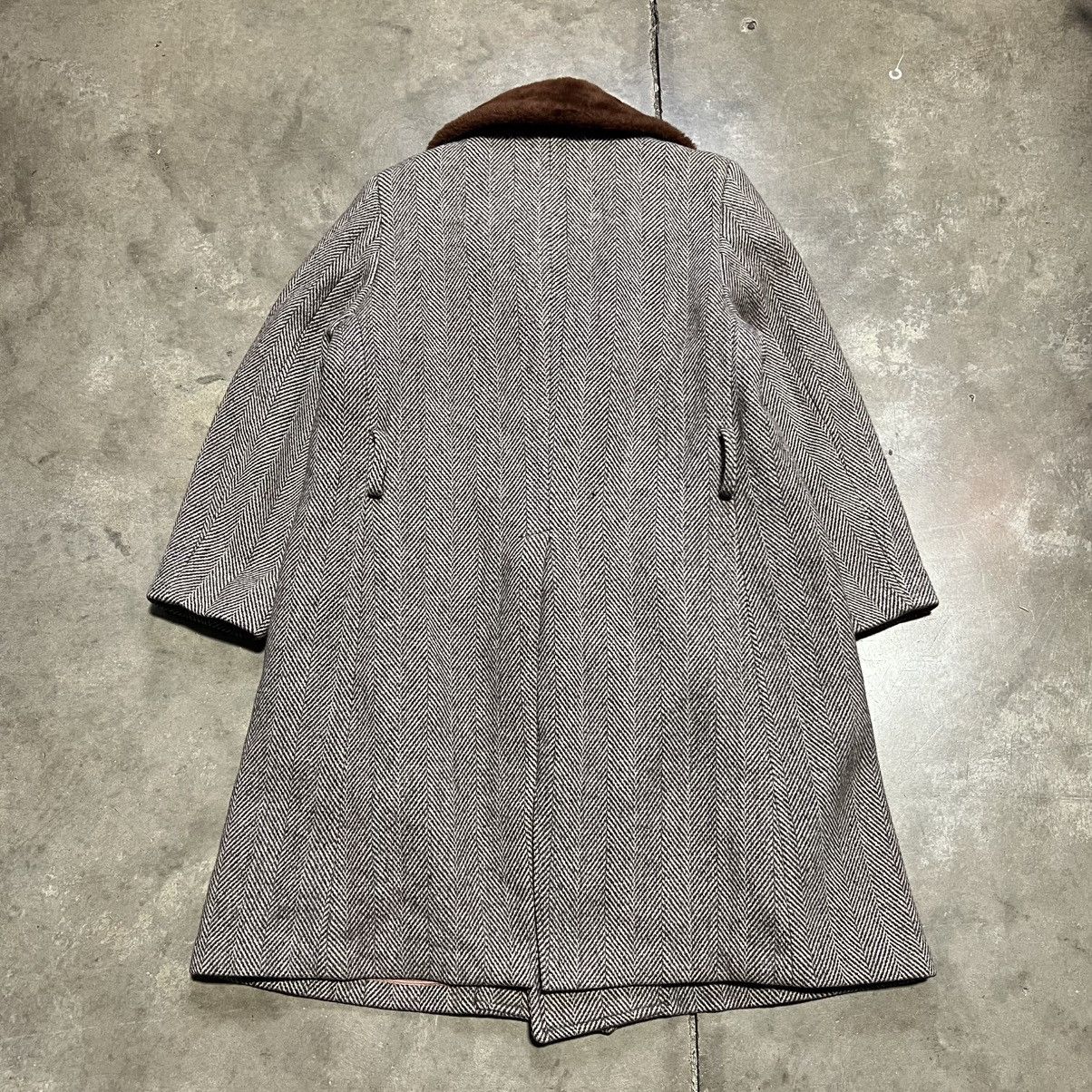 Vintage Vintage 70s Climatic Herringbone Wool Trench Overcoat Fur Size US M / EU 48-50 / 2 - 8 Thumbnail