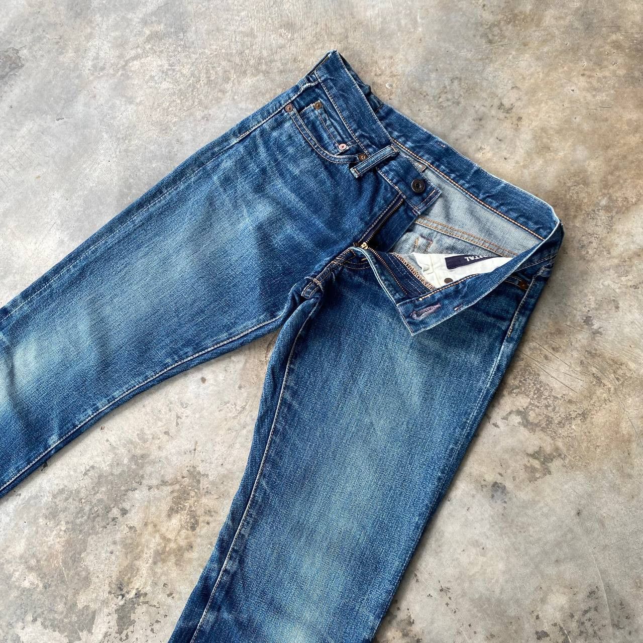 Kapital VINTAGE KAPITAL BY KIRO HIRATA FADED BLUE LOWRISE SLIMFIT Size US 27 - 11 Thumbnail