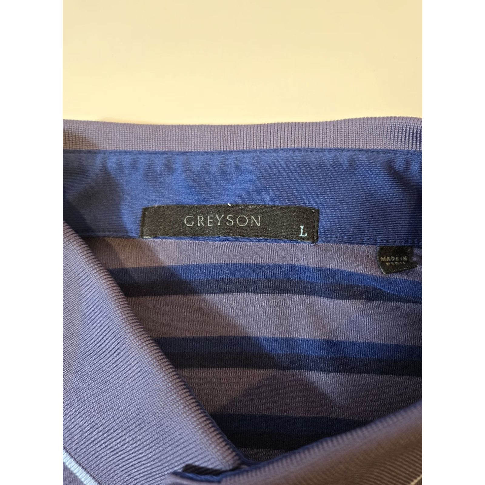 Vintage Greyson Polo Shirt Striped Blue Men's L Polo Golf Performance Size US L / EU 52-54 / 3 - 2 Thumbnail