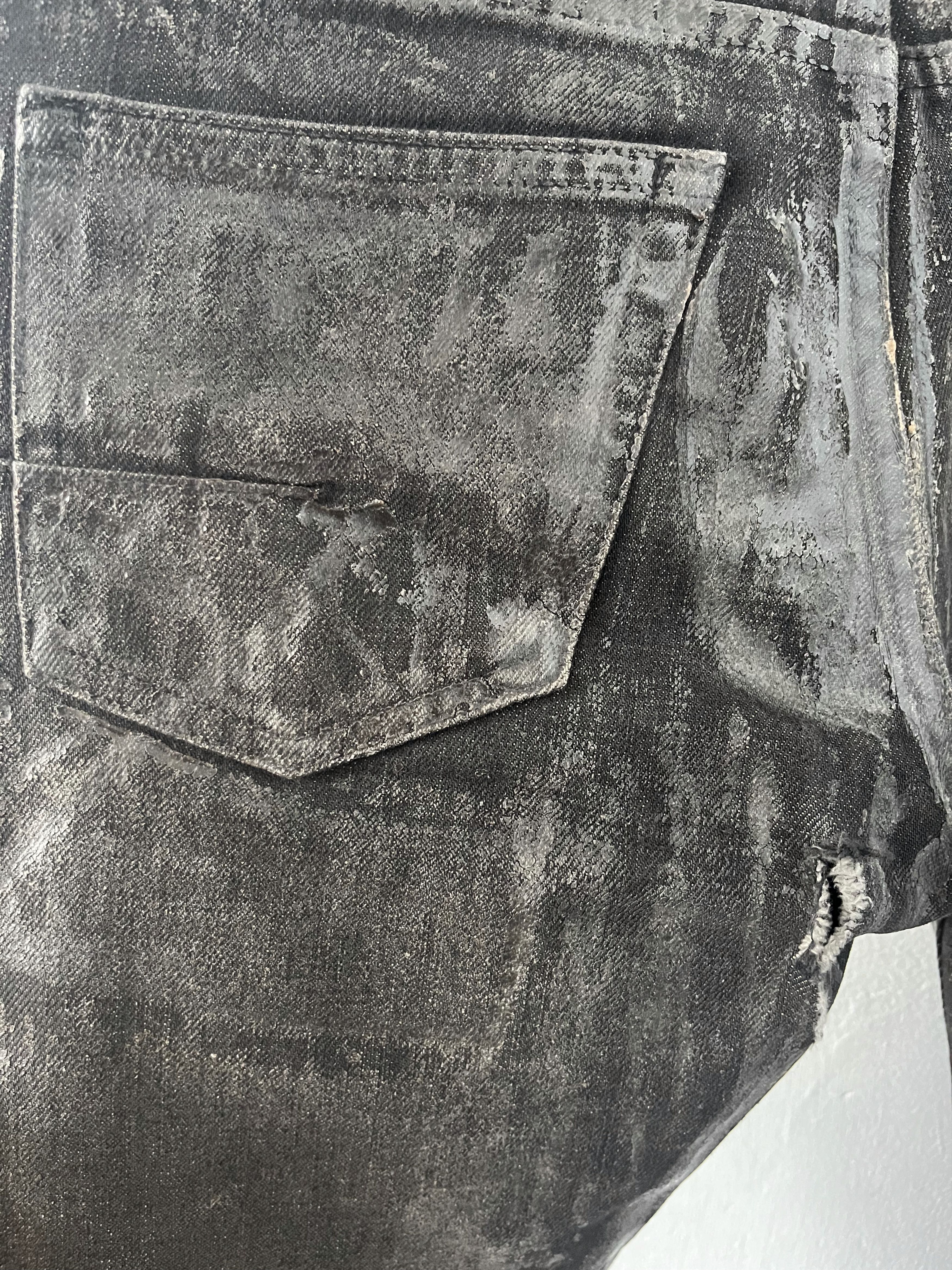 Dior Dior Homme AW07 Black Luster Waxed Denim Size US 26 / EU 42 - 5 Thumbnail