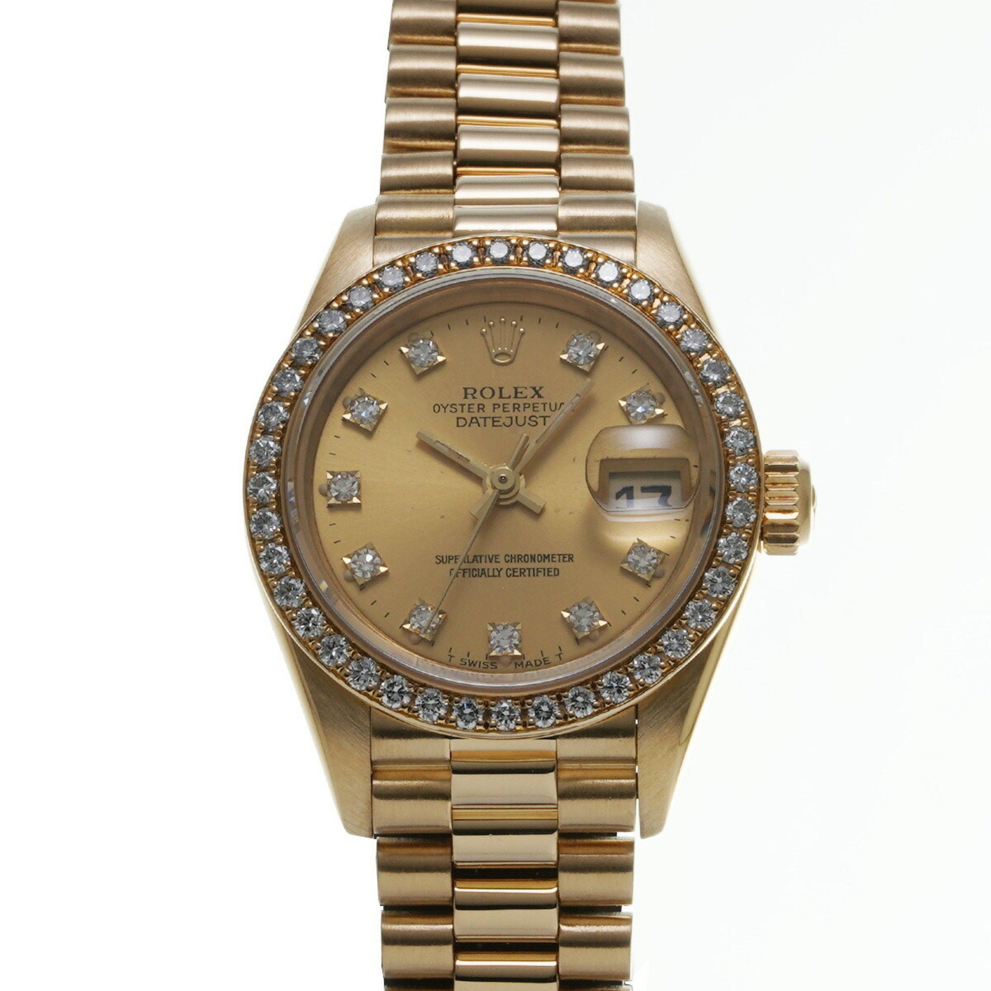 Rolex Datejust Bezel Diamond 69138G N Series (Manufactured Around 1991) Champagne Ladies Watch Automatic, Women's