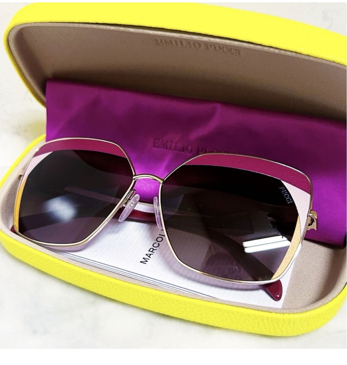 Emilio Pucci Authentic Emilio Pucci EP 0103 68T Womens Square Sunglasses Size ONE SIZE - 6 Thumbnail