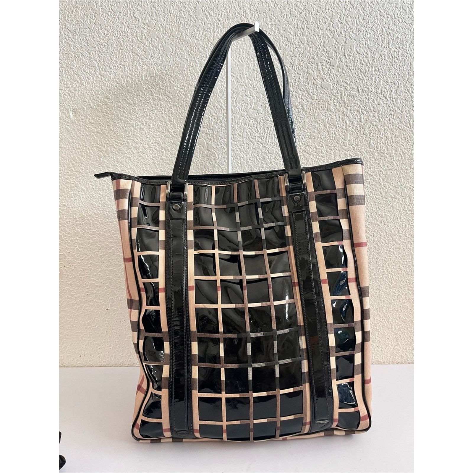 Burberry Burberry patent leather/canvas XL tote bag Size ONE SIZE - 1 Thumbnail