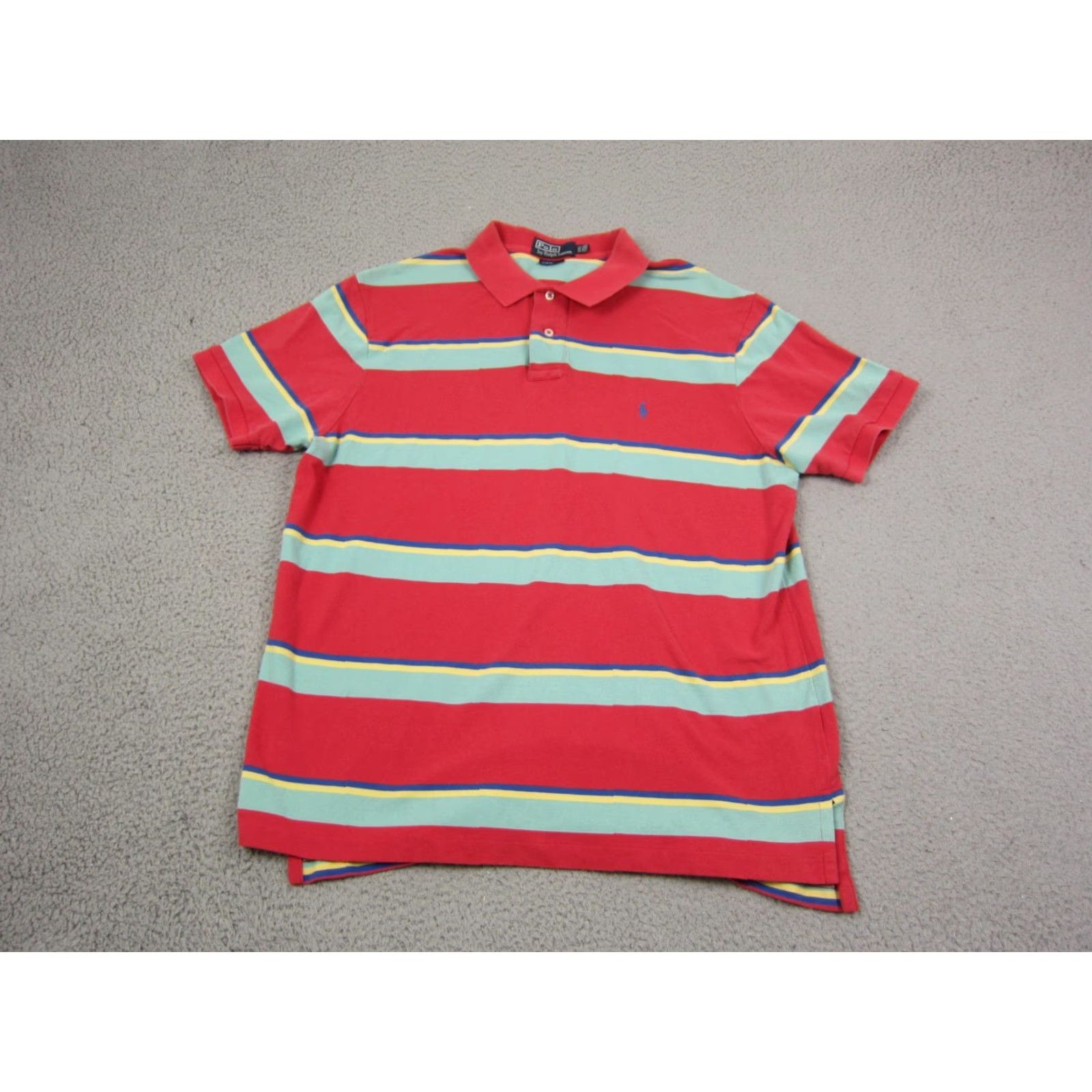 Polo Ralph Lauren VINTAGE Polo Ralph Lauren Polo Shirt Mens 2XL XXL Red Green Striped Pony Golf Size US XXL / EU 58 / 5 - 2 Thumbnail