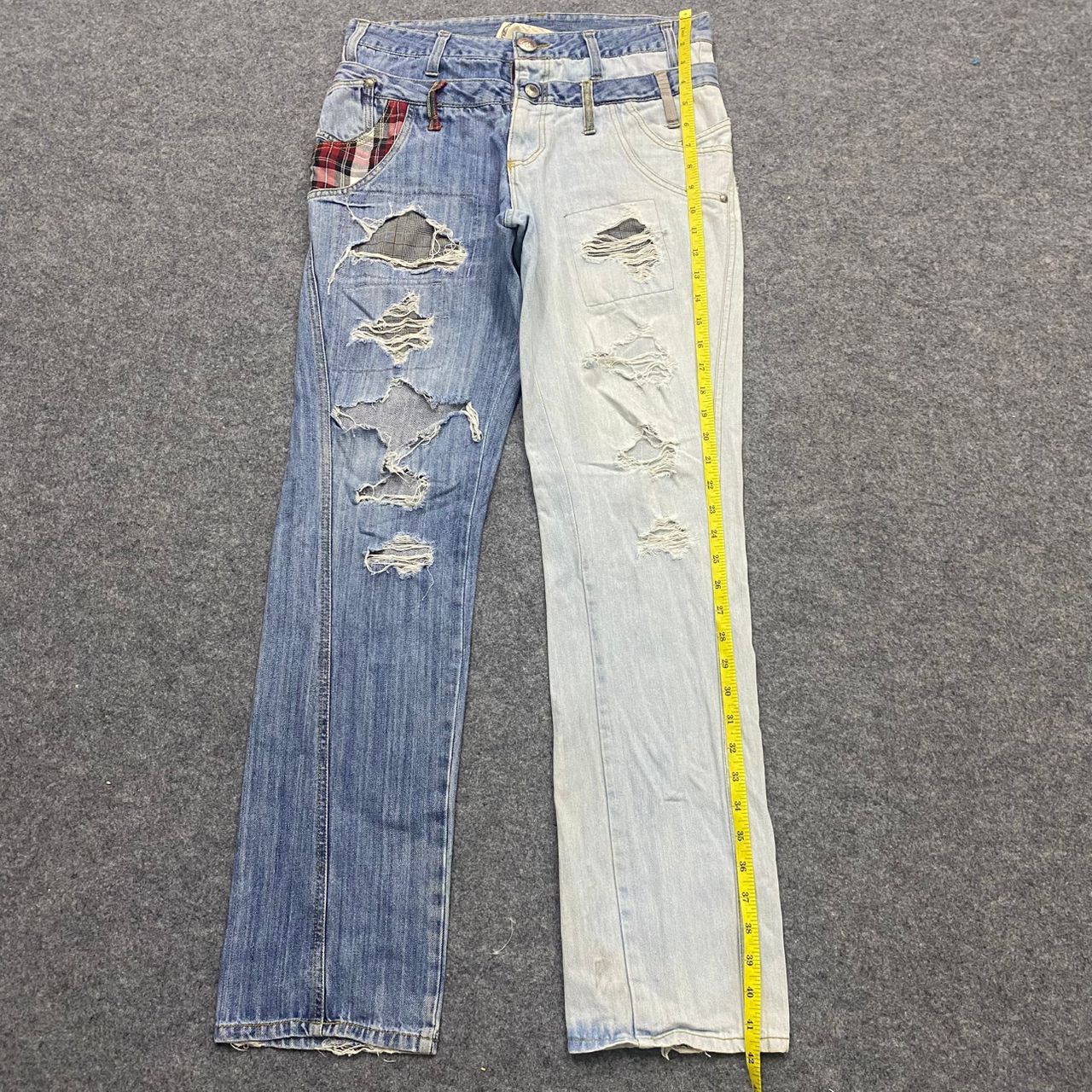 If Six Was Nine 💥Best Offer💥Japanese Brand Double Waist Distressed Denim Size US 34 / EU 50 - 3 Thumbnail
