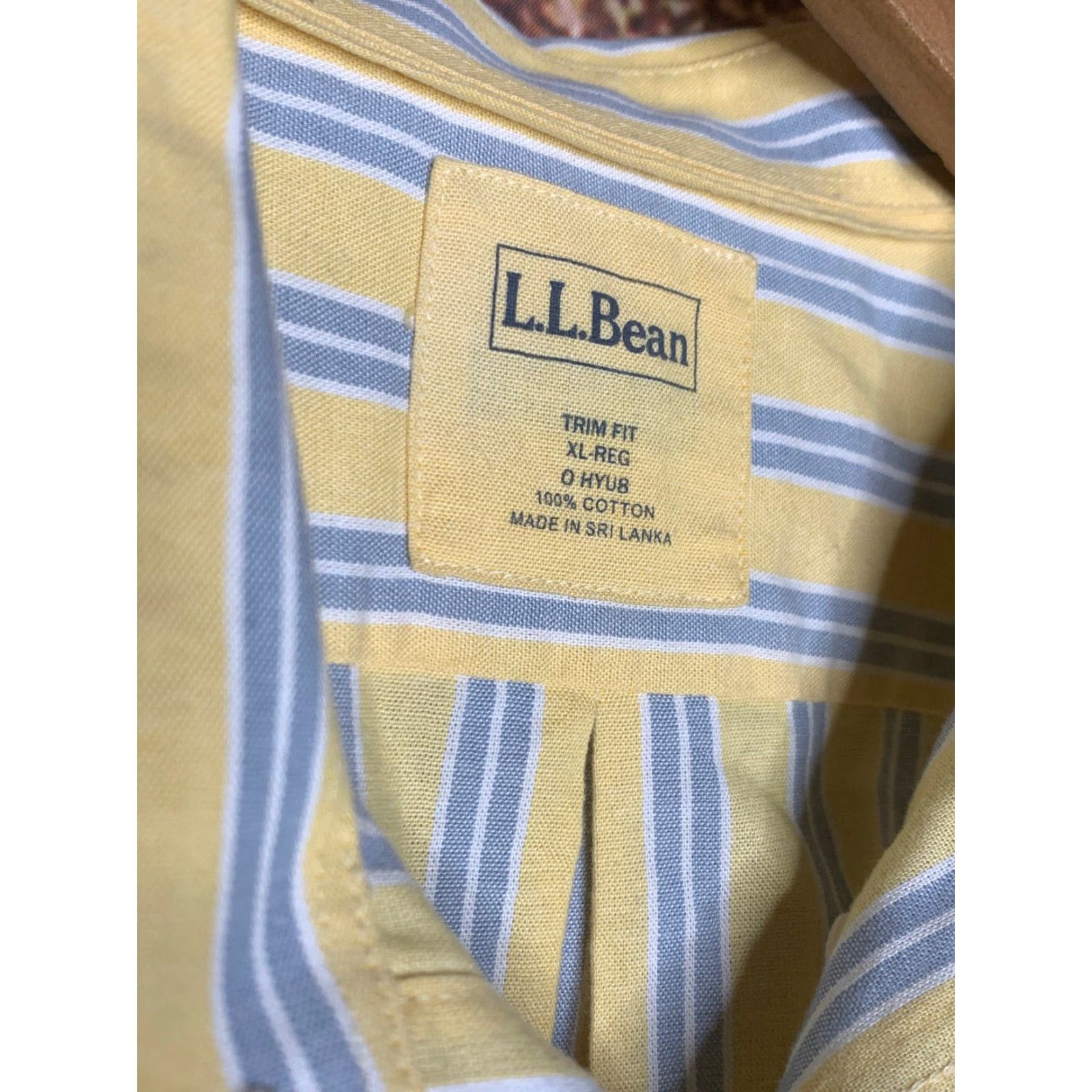 Vintage LL Bean Button-Down Shirt XL Yellow Striped Non-Iron Trim Fit Shirt Men XS? Wait no. Size US XL / EU 56 / 4 - 2 Thumbnail
