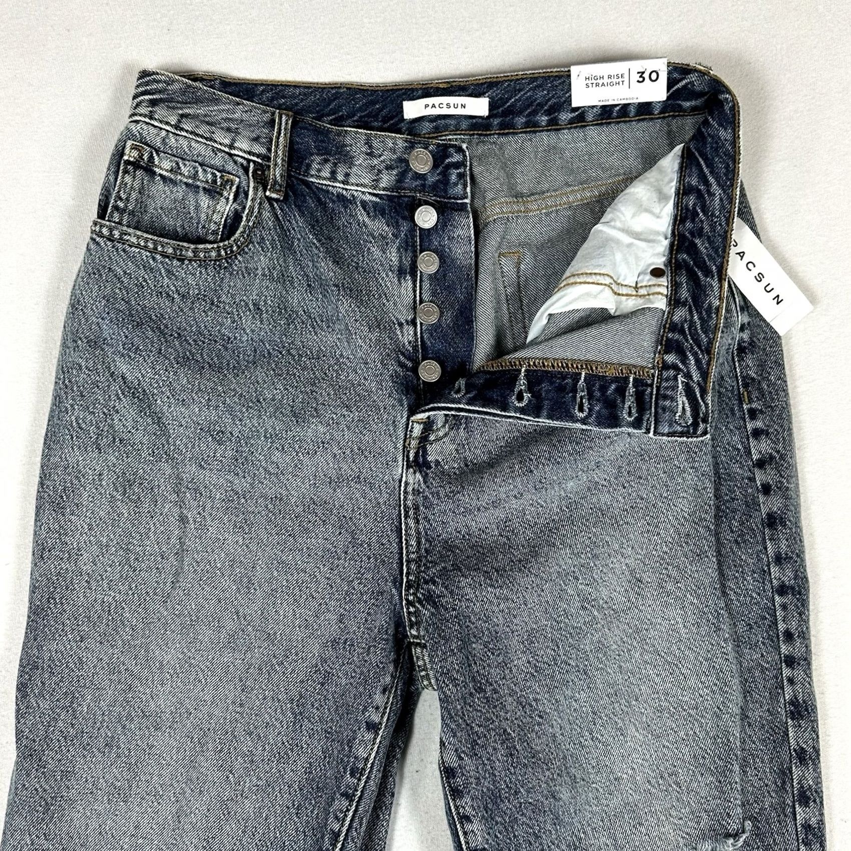 Pacsun VINTAGE Pacsun NEW High Rise Straight Leg Jeans Womens Size 30 Blue Denim Light Wash NWT Size 30" / US 8 / IT 44 - 5 Thumbnail