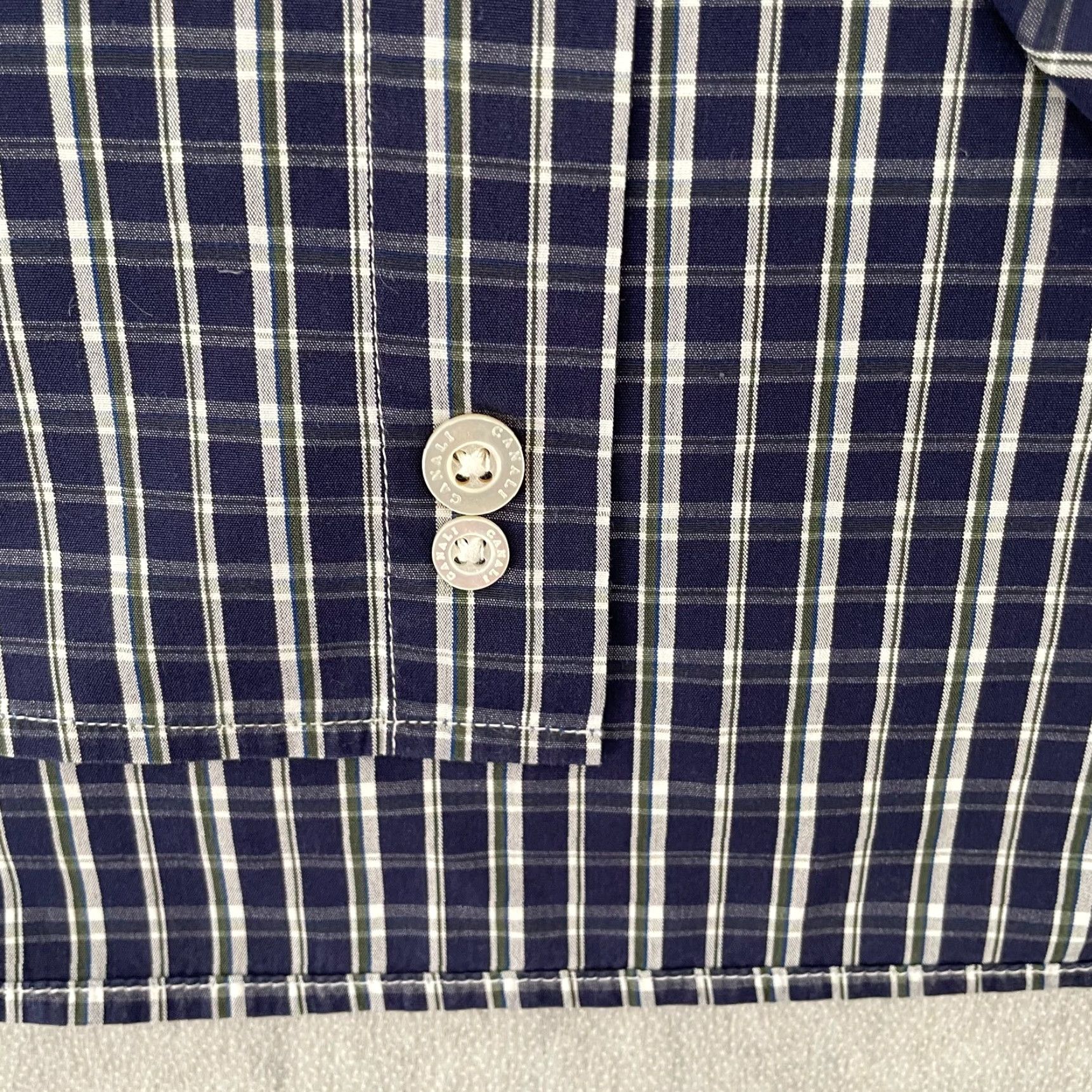 Canali VINTAGE Canali Dress Shirt Men Large Blue Plaid Long Sleeve Cotton Italy Classic 90s Size US L / EU 52-54 / 3 - 6 Thumbnail