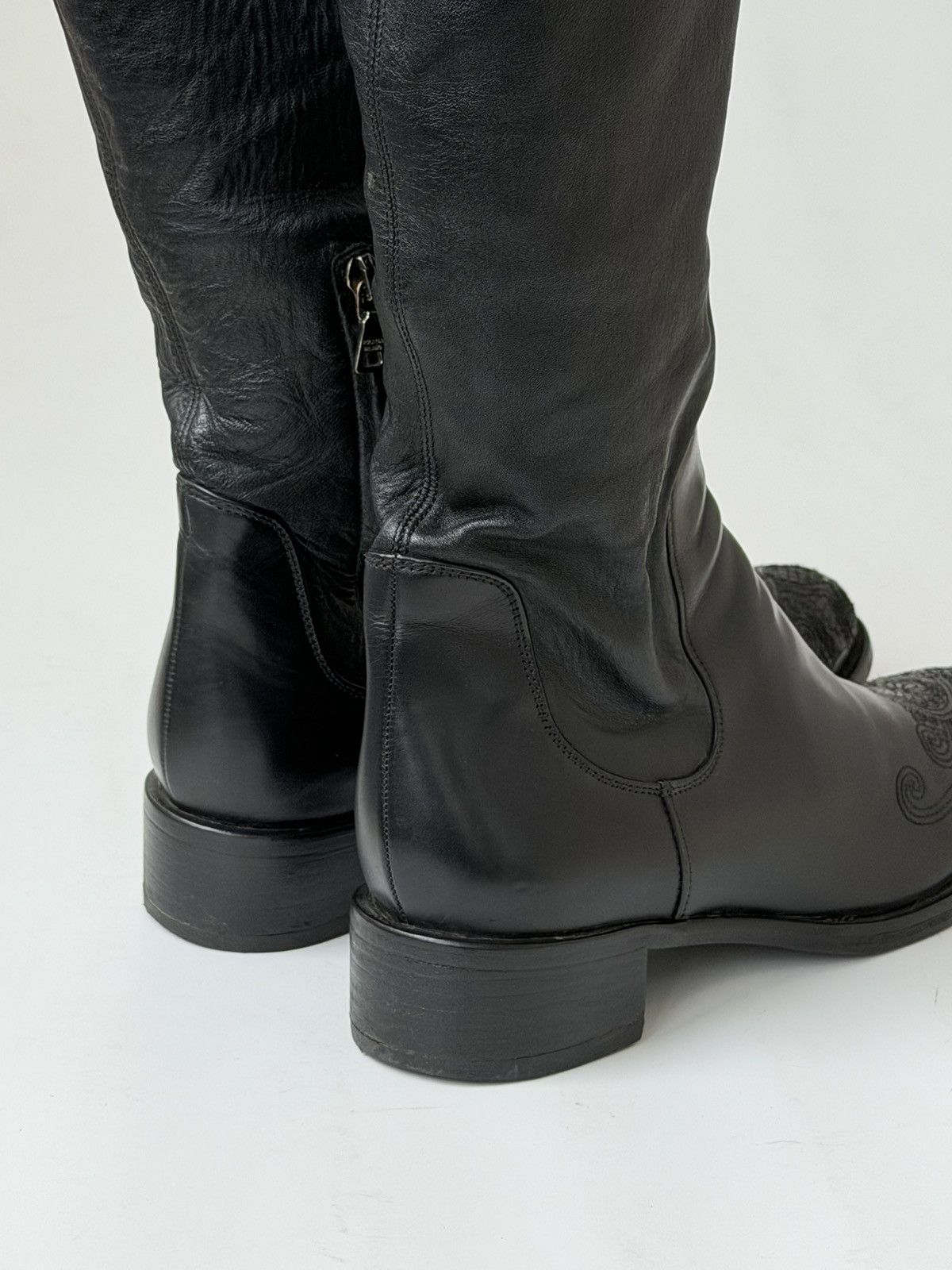 Prada *sz38.5* PRADA FW2006 Embroidered Leather Boots shoes Biker Size US 8.5 / IT 38.5 - 9 Thumbnail