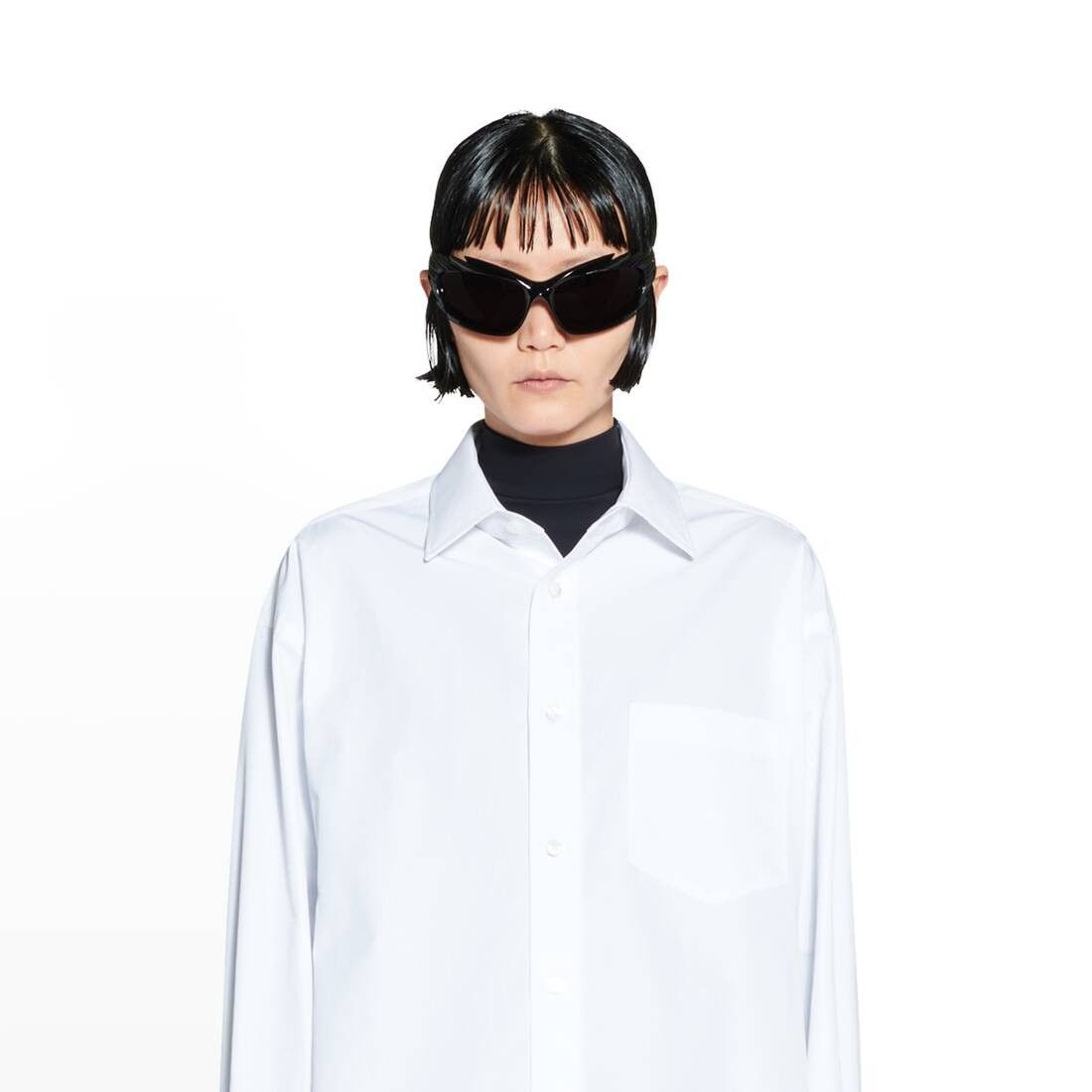 Balenciaga o1bcso1str1025 Hourglass Shirt in White Size M / US 6-8 / IT 42-44 - 4 Thumbnail